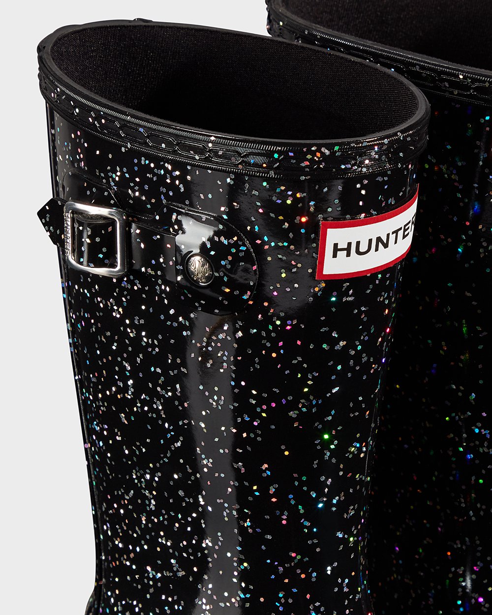 Kids Hunter Rain Boots Black - Original Big Giant Glitter - 9504238-RN